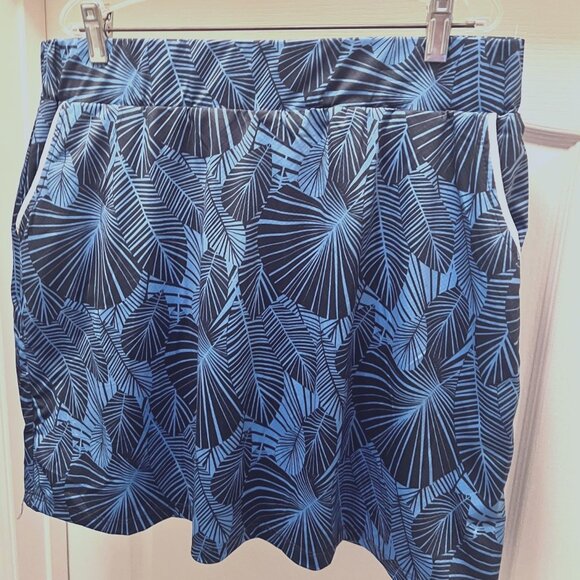 Court Haley-Women's Sports Blue Tropical Skort-Gold/Tennis-Pull On -Sz. Large - Picture 3 of 12